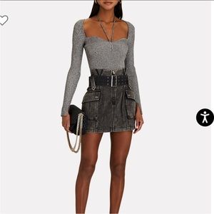 SER.O.YA Xi Belted Mini Skirt, Cargo Skirt, Paperbag Retrofete Sz Small